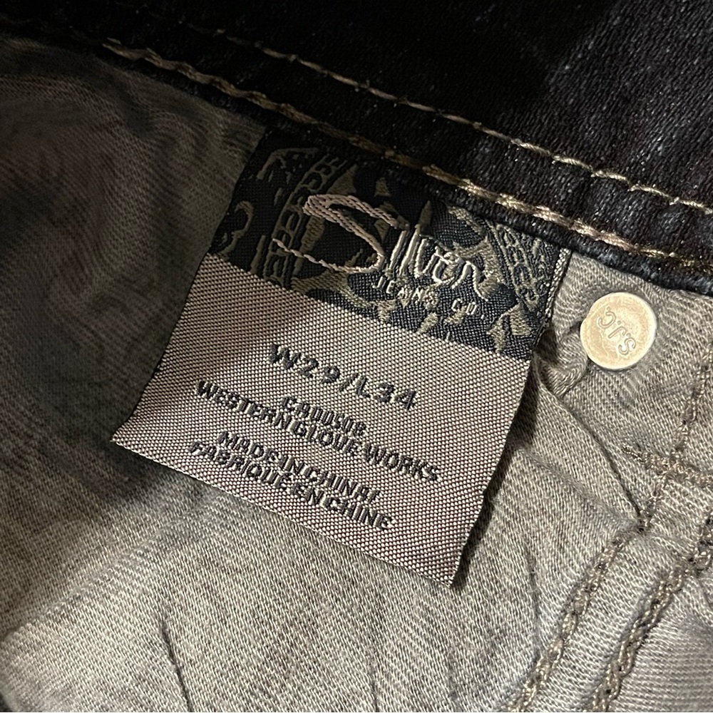 Silver Jeans Size 29 Blue Suki Surplus Bootcut Stretch Designer Dark Wash Denim - Picture 8 of 11
